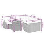 9-Delige Loungeset Met Kussens Poly Rattan Zwart