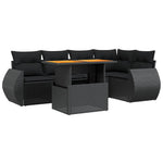 6-Delige Loungeset Met Kussens Poly Rattan Zwart
