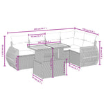 6-Delige Loungeset Met Kussens Poly Rattan Zwart