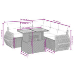 6-Delige Loungeset Met Kussens Poly Rattan Zwart