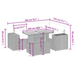 5-Delige Loungeset Met Kussens Poly Rattan Zwart