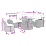 7-Delige Loungeset Met Kussens Poly Rattan Zwart