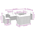 9-Delige Loungeset Met Kussens Poly Rattan Zwart