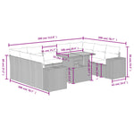 10-Delige Loungeset Met Kussens Poly Rattan Zwart