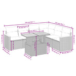 7-Delige Loungeset Met Kussens Poly Rattan Zwart