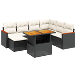 8-Delige Loungeset Met Kussens Poly Rattan Zwart