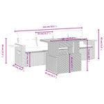 5-Delige Loungeset Met Kussens Poly Rattan Zwart