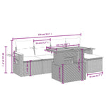 6-Delige Loungeset Met Kussens Poly Rattan Zwart