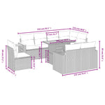 9-Delige Loungeset Met Kussens Poly Rattan Zwart