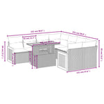 9-Delige Loungeset Met Kussens Poly Rattan Zwart