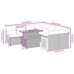 9-Delige Loungeset Met Kussens Poly Rattan Zwart