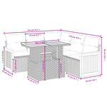 6-Delige Loungeset Met Kussens Poly Rattan Zwart