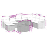 9-Delige Loungeset Met Kussens Poly Rattan Zwart
