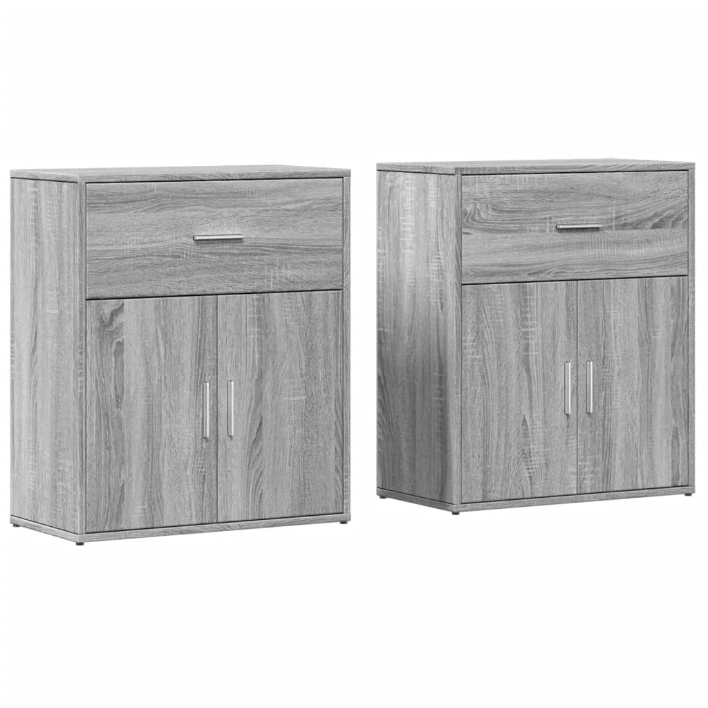 Dressoirs 2 St 60X31X70 Cm Bewerkt Hout Eikenkleur