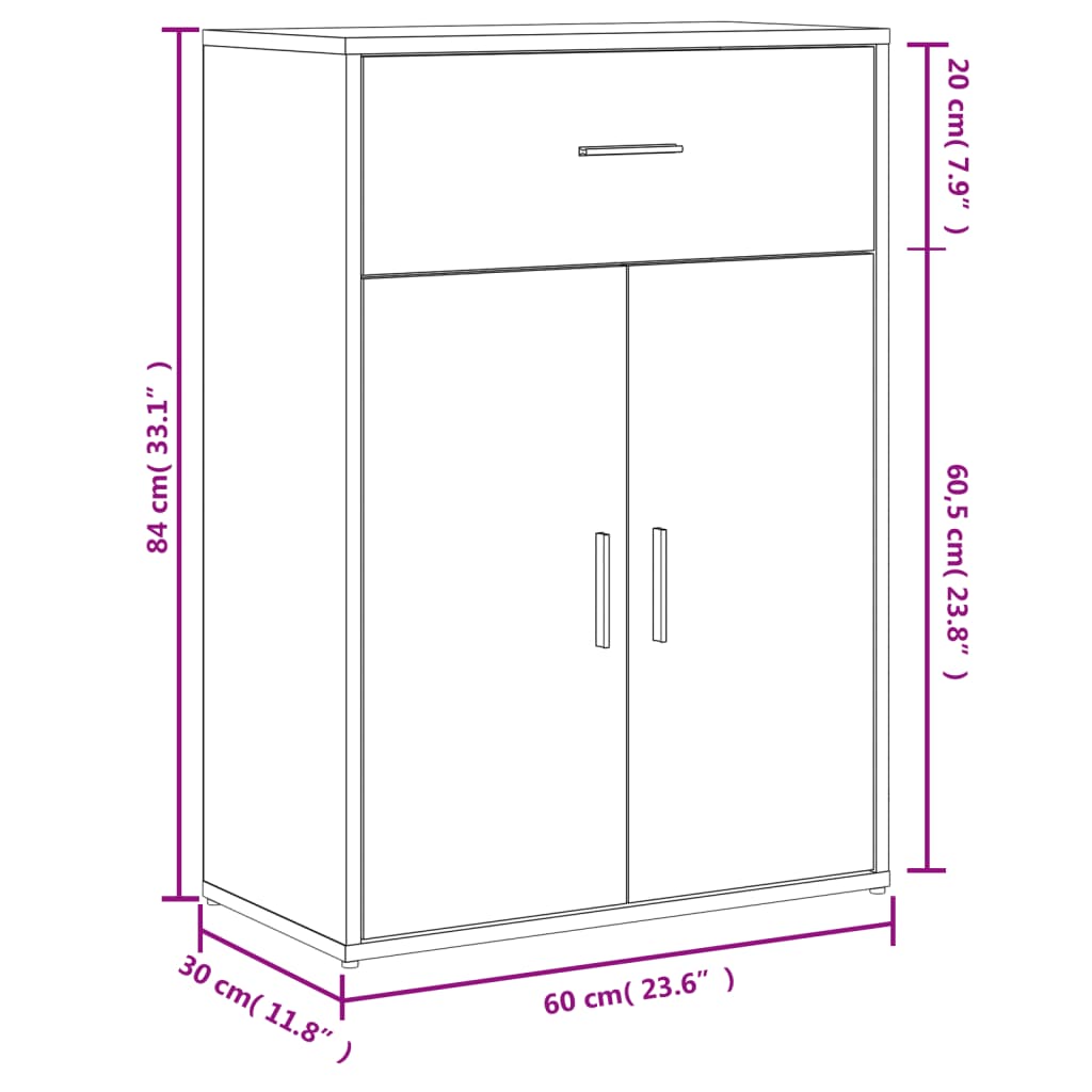 Dressoirs 2 St 60X30X84 Cm Bewerkt Hout