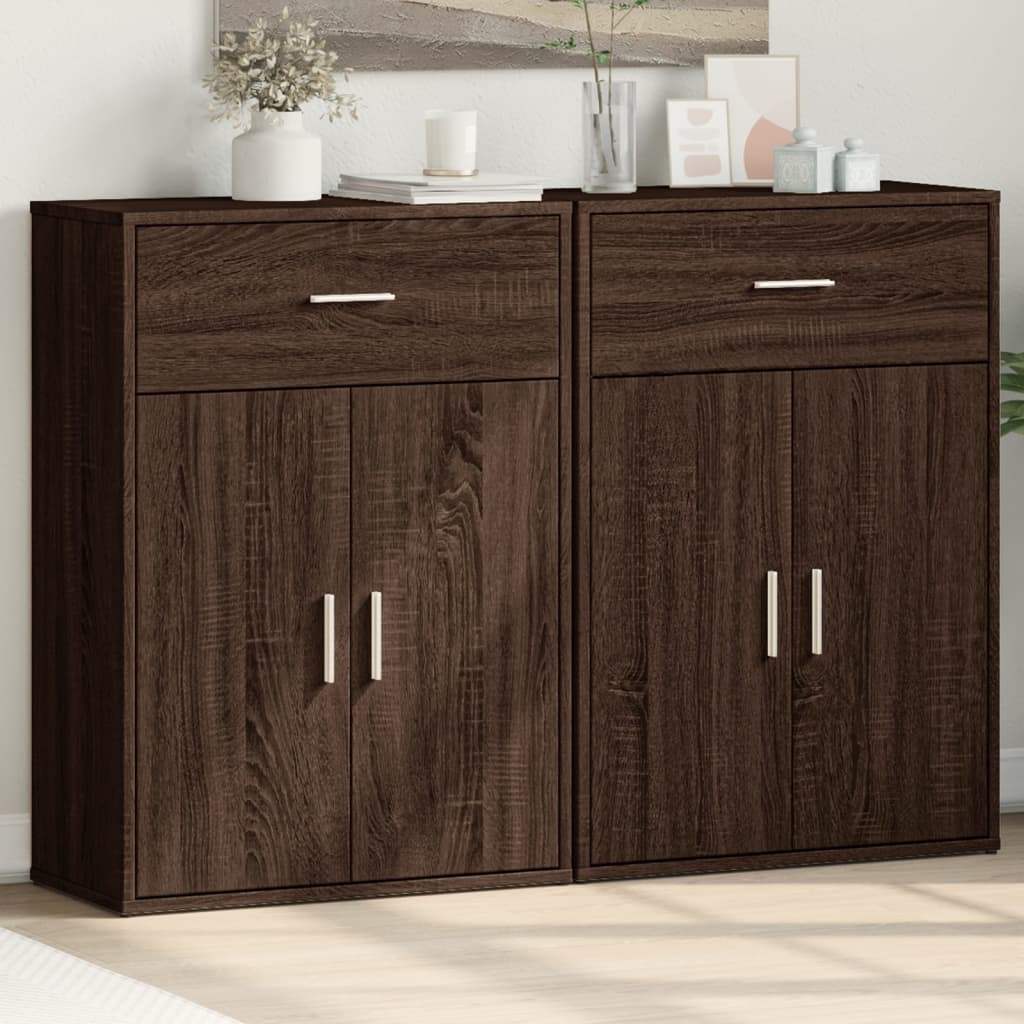Dressoirs 2 St 60X30X84 Cm Bewerkt Hout