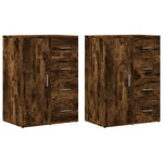 Dressoirs 2 St 59X39X80 Cm Bewerkt Hout Kleurig