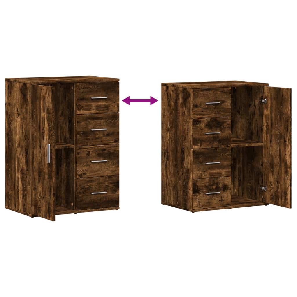 Dressoirs 2 St 59X39X80 Cm Bewerkt Hout Kleurig