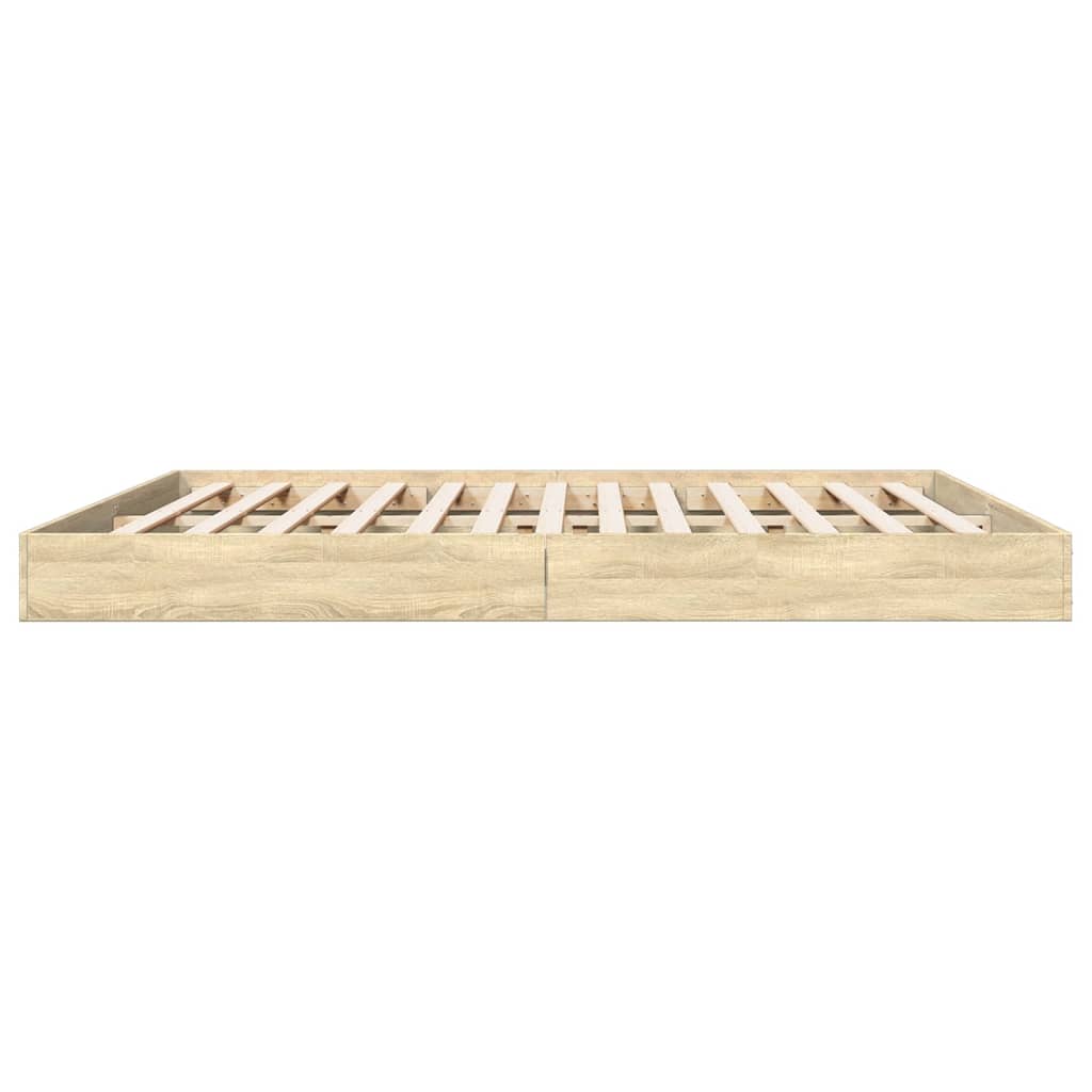 Bedframe Bewerkt Hout Kleurig Sonoma Eiken