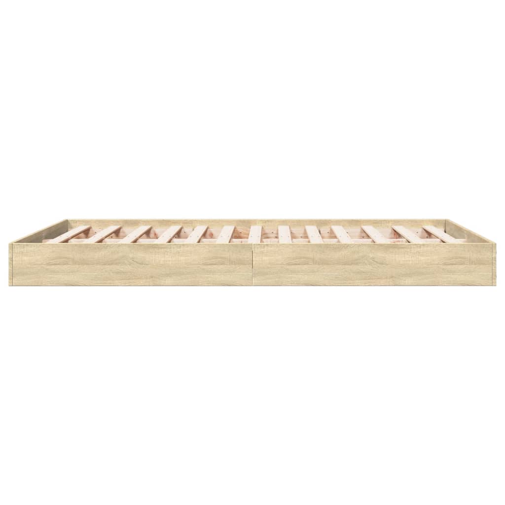 Bedframe Zonder Matras Hout Kleurig Sonoma Eiken