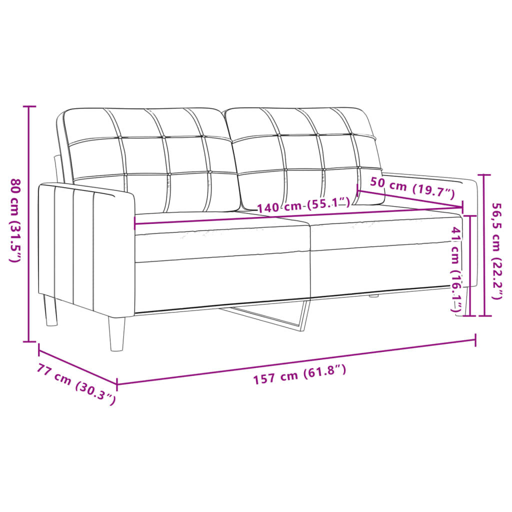 3-Delige Loungeset Met Sierkussens Stof