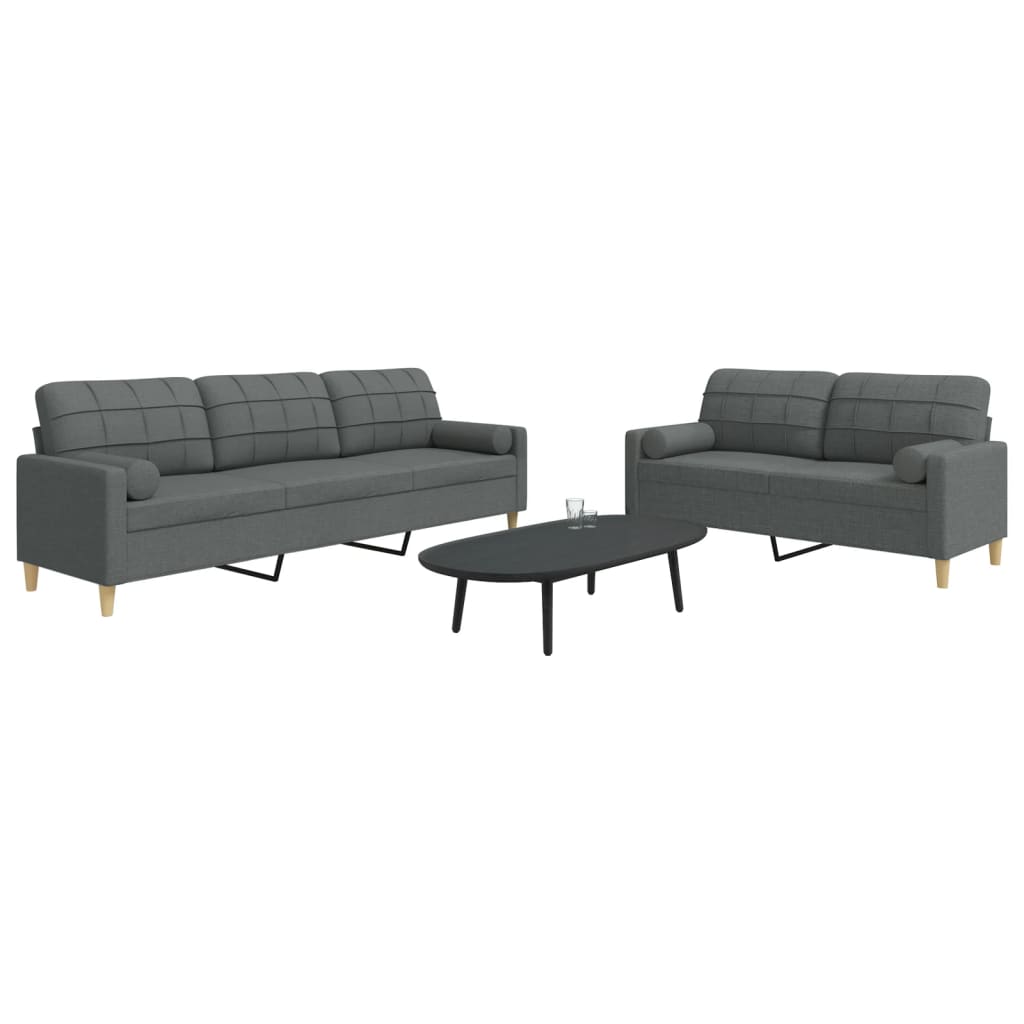 2-Delige Loungeset Met Sierkussens Stof