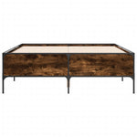 Bedframe Bewerkt Hout Metaal Kleurig Gerookt Eiken