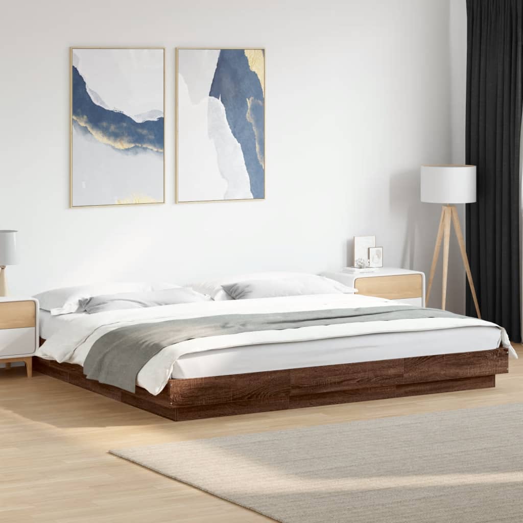 Bedframe Bewerkt Hout Kleurig