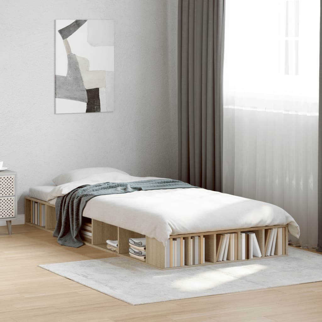 Bedframe Bewerkt Hout Kleurig