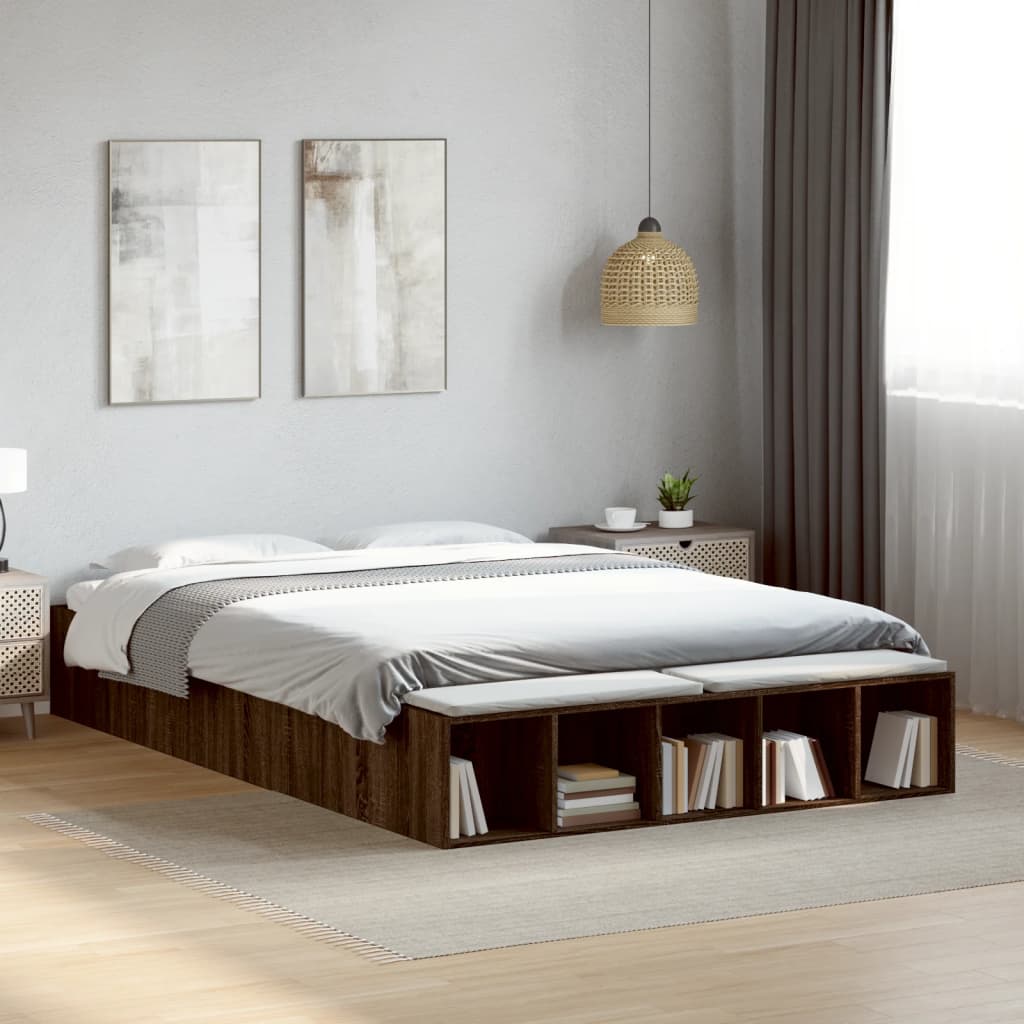 Bedframe Bewerkt Hout Kleurig