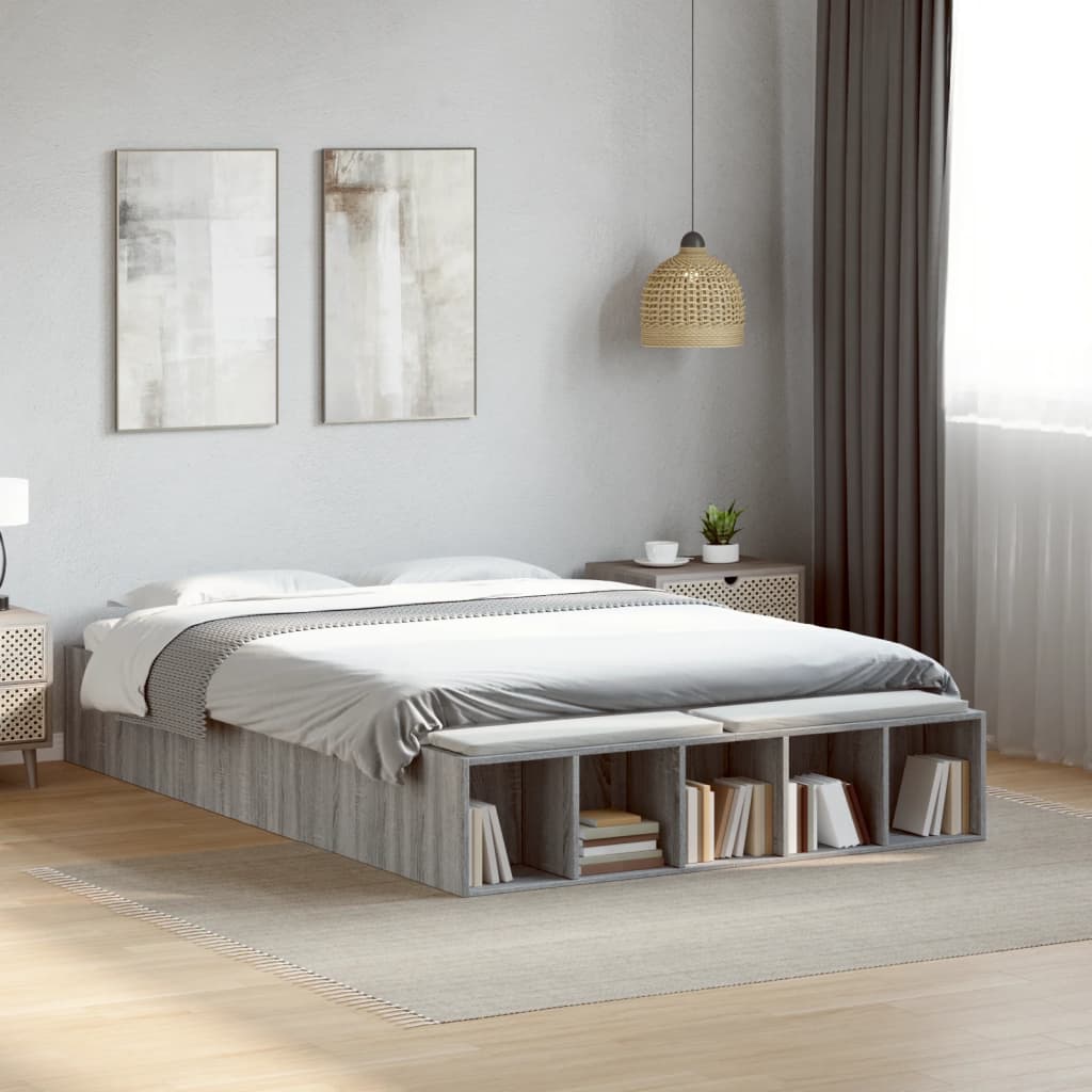 Bedframe Bewerkt Hout Kleurig