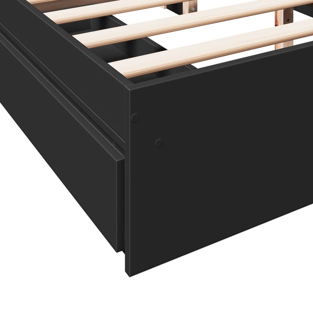 Bedframe Met Lades Bewerkt Hout