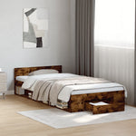 Bedframe Met Lades Bewerkt Hout Kleurig
