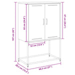 Hoge Kast 68,5X38,5X107 Cm Staal
