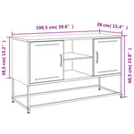 Tv-Meubel 100,5X39X60,5 Cm Staal Olijf