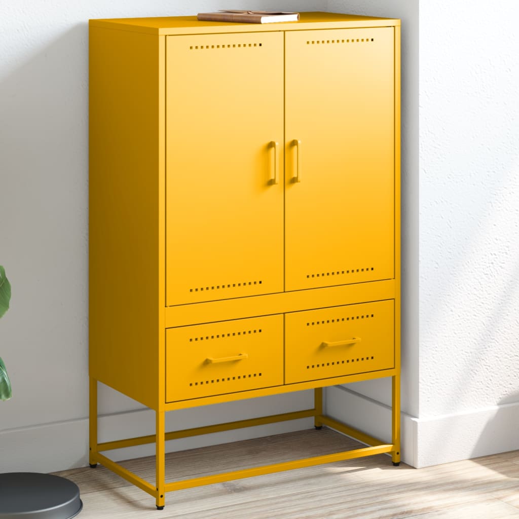 Hoge Kast 68X39X111,5 Cm Staal Olijf