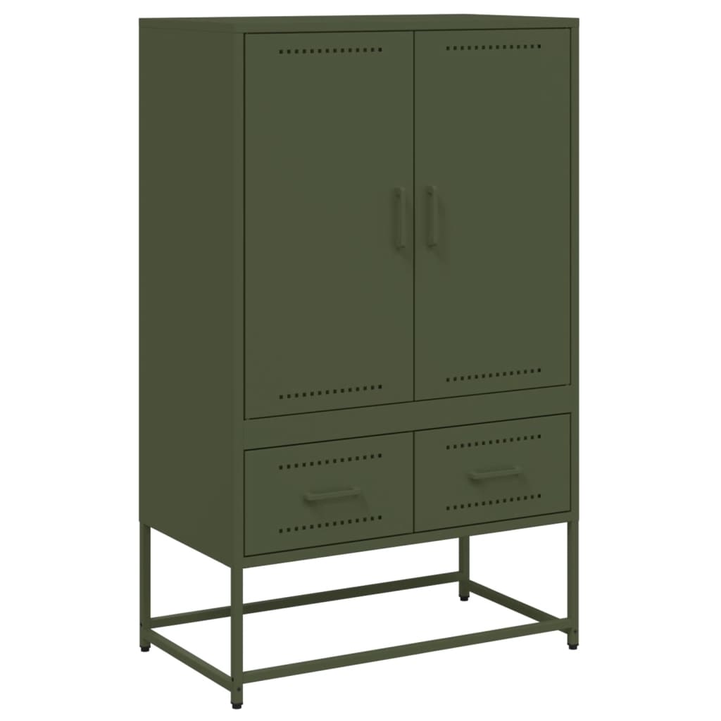 Hoge Kast 68X39X111,5 Cm Staal Olijf