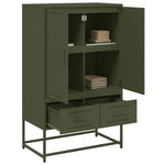 Hoge Kast 68X39X111,5 Cm Staal Olijf