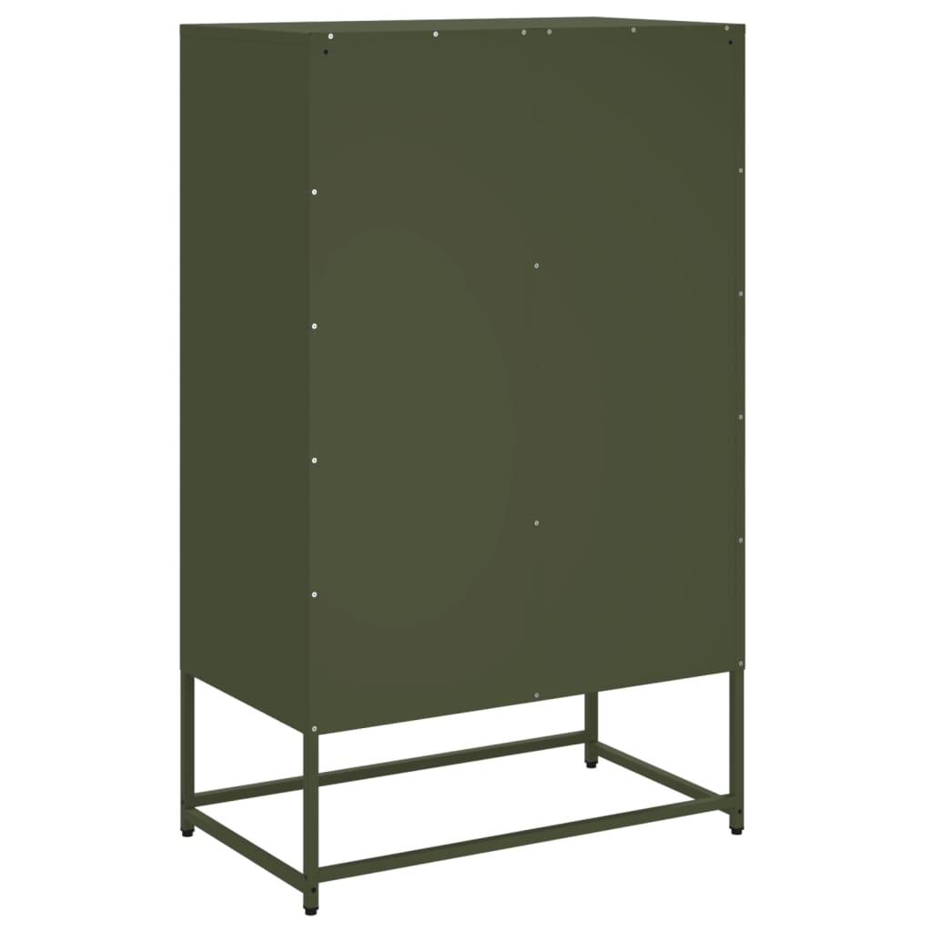 Hoge Kast 68X39X111,5 Cm Staal Olijf