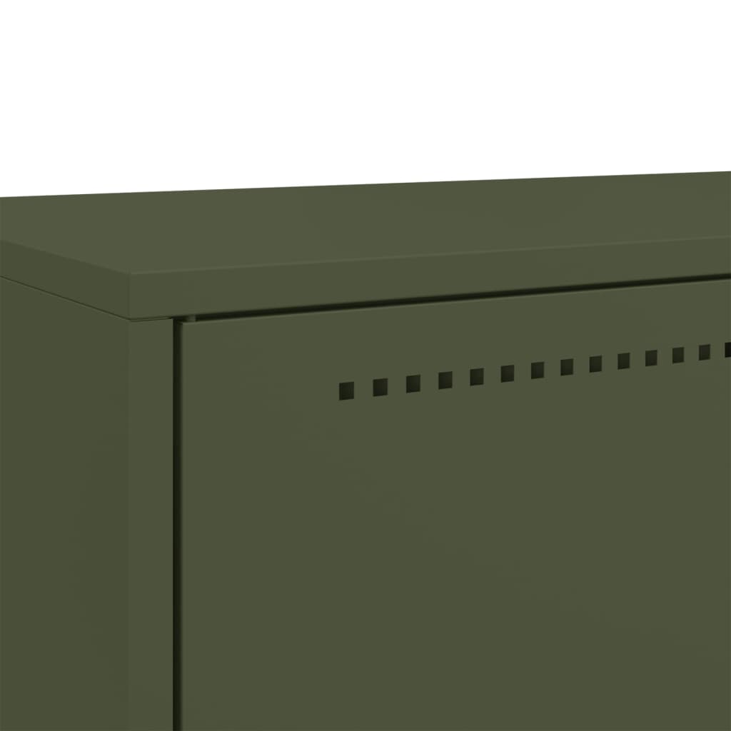 Hoge Kast 68X39X111,5 Cm Staal Olijf