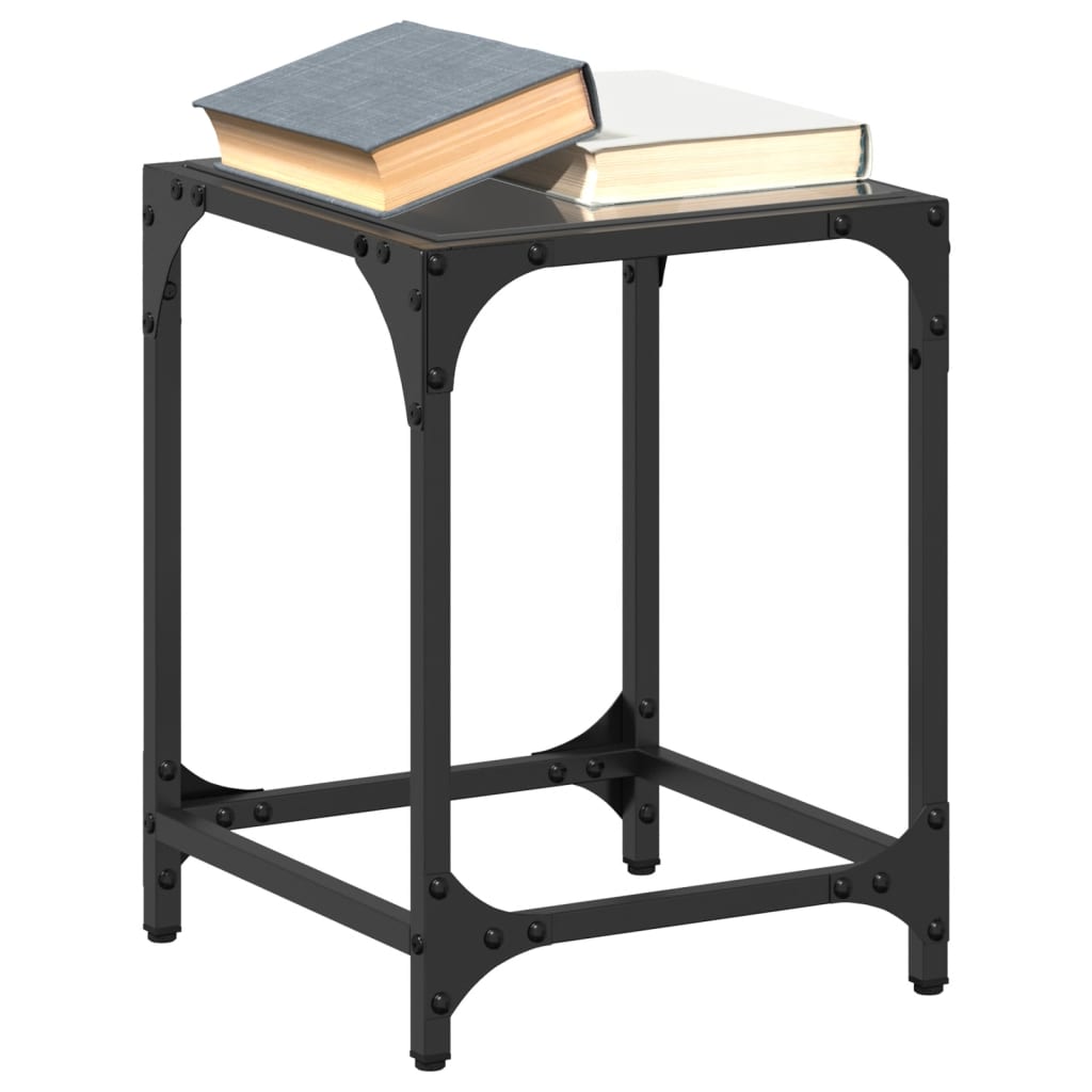 Salontafel Met Glazen Blad Staal