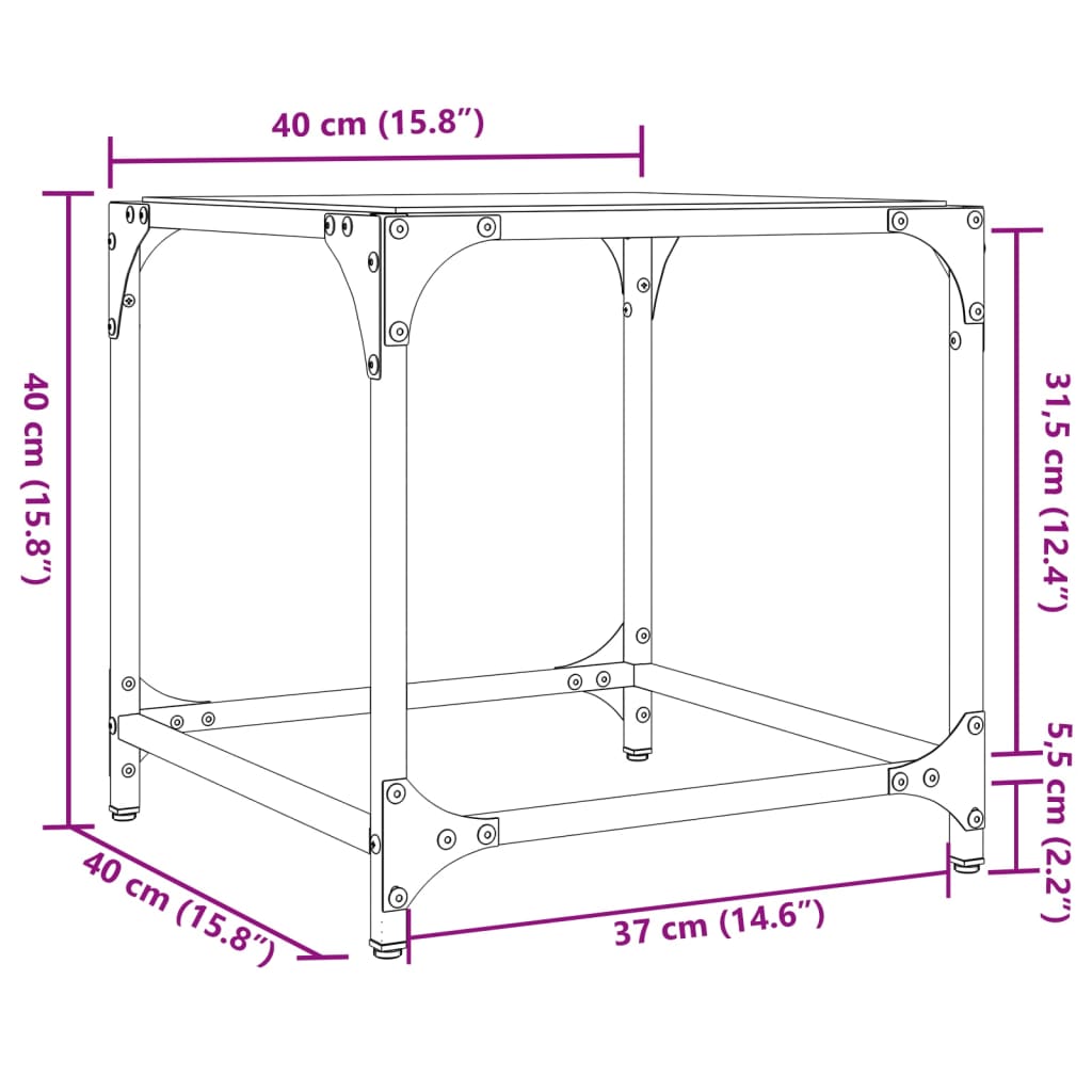 Salontafel Met Glazen Blad Staal