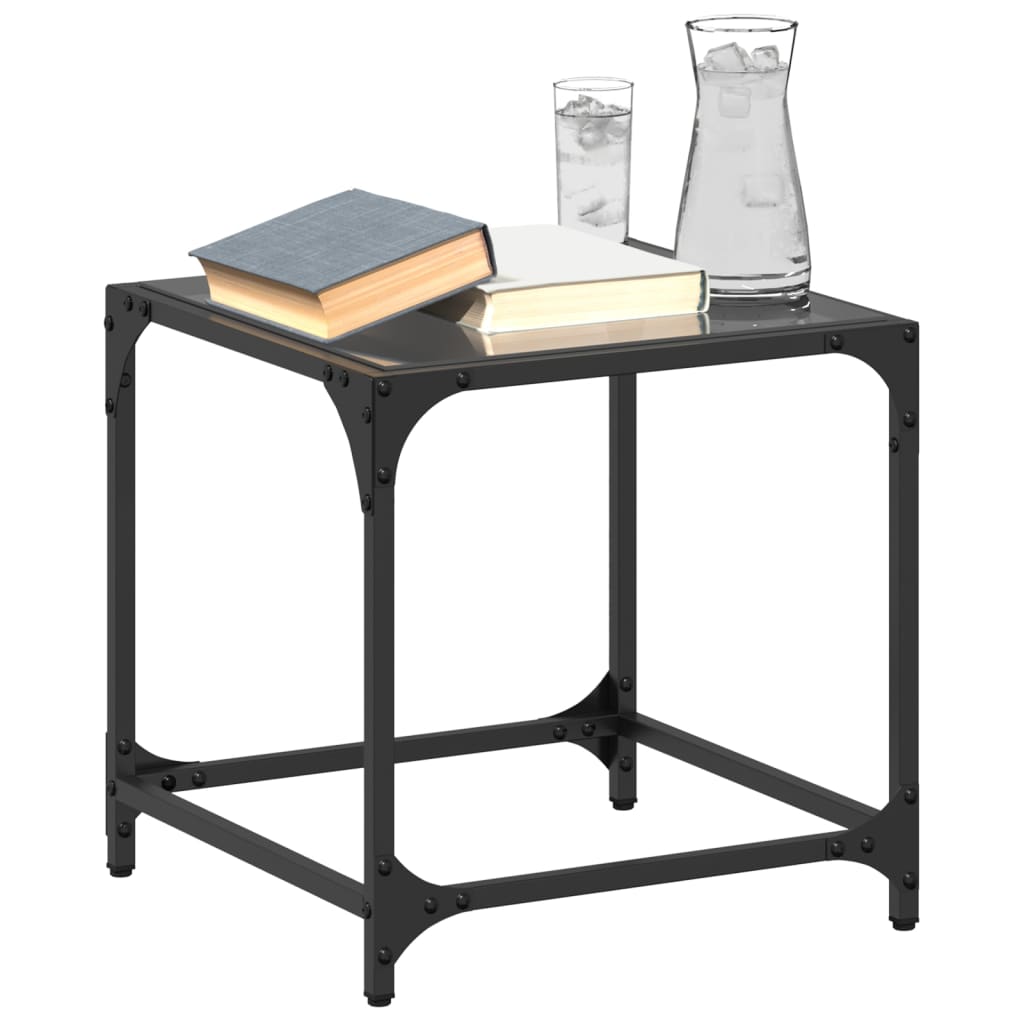 Salontafel Met Glazen Blad Staal