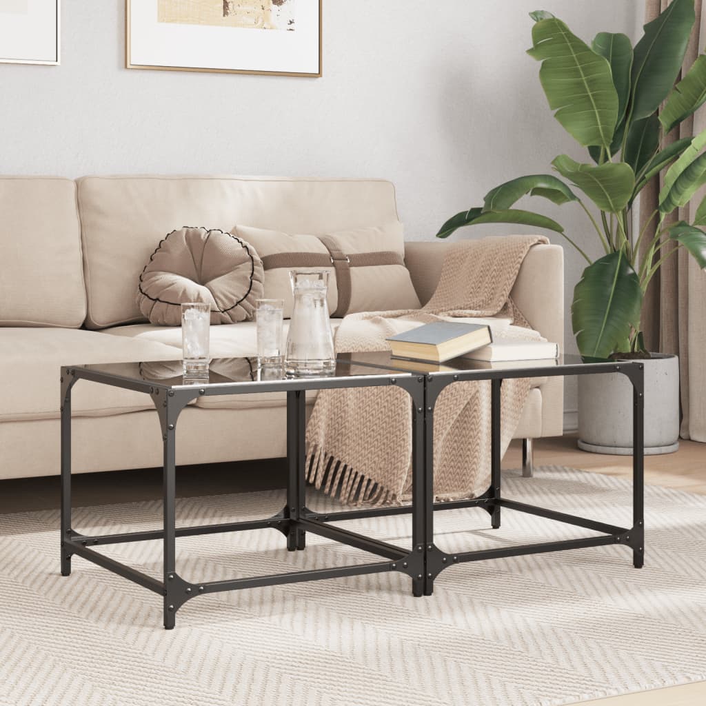 Salontafel Met Glazen Blad Staal