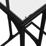 Bijzettafel Met Transparant Glazen Blad 40X30X61,5 Cm Staal