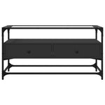 Tv-Meubel Met Glazen Blad 98X35X51 Cm Bewerkt Hout