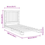 Bedframe Met Hoofdbord Massief Grenenhout 90X200 Cm