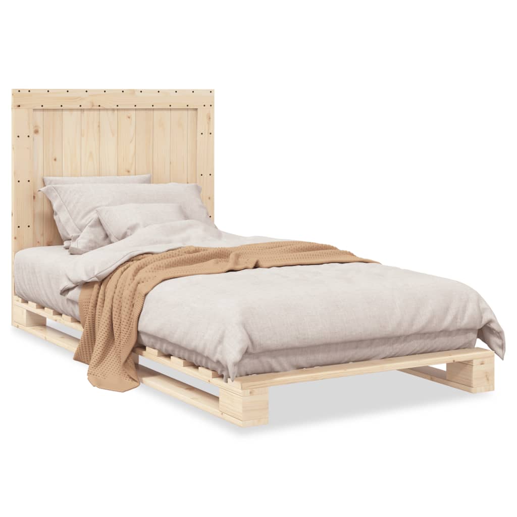 Bedframe Met Hoofdbord Massief Grenenhout 100X200 Cm Groen