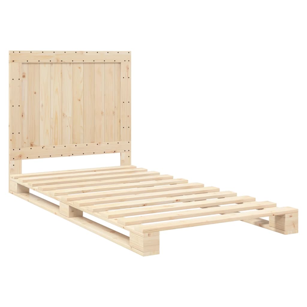 Bedframe Met Hoofdbord Massief Grenenhout 100X200 Cm Groen