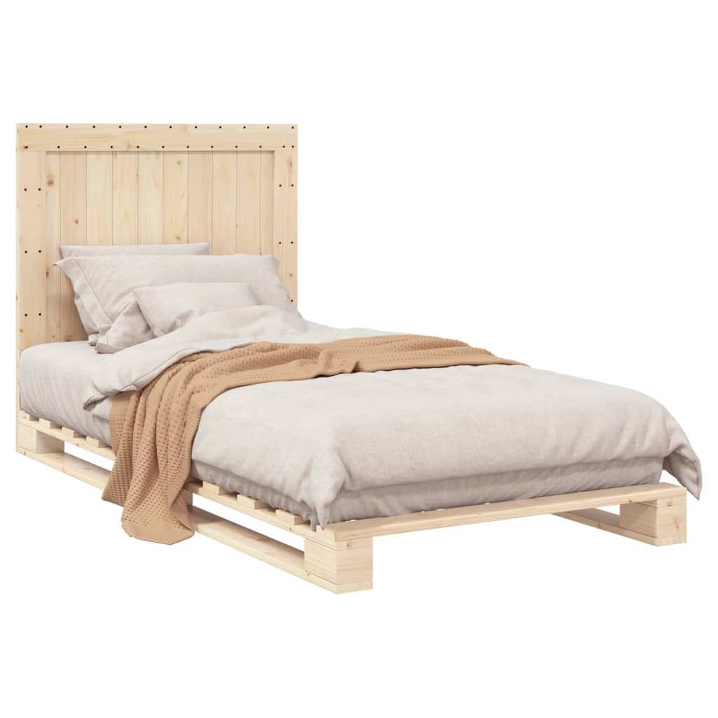 Bedframe Met Hoofdbord Massief Grenenhout 100X200 Cm Groen